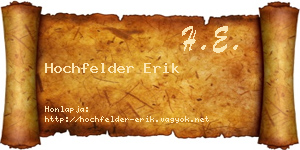 Hochfelder Erik névjegykártya